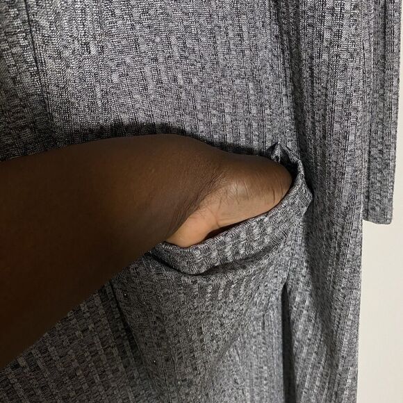WildeWomencardigan 3X Grey Color Front Pocket Long Sleeves Boho Front Duster EUC - Picture 10 of 10